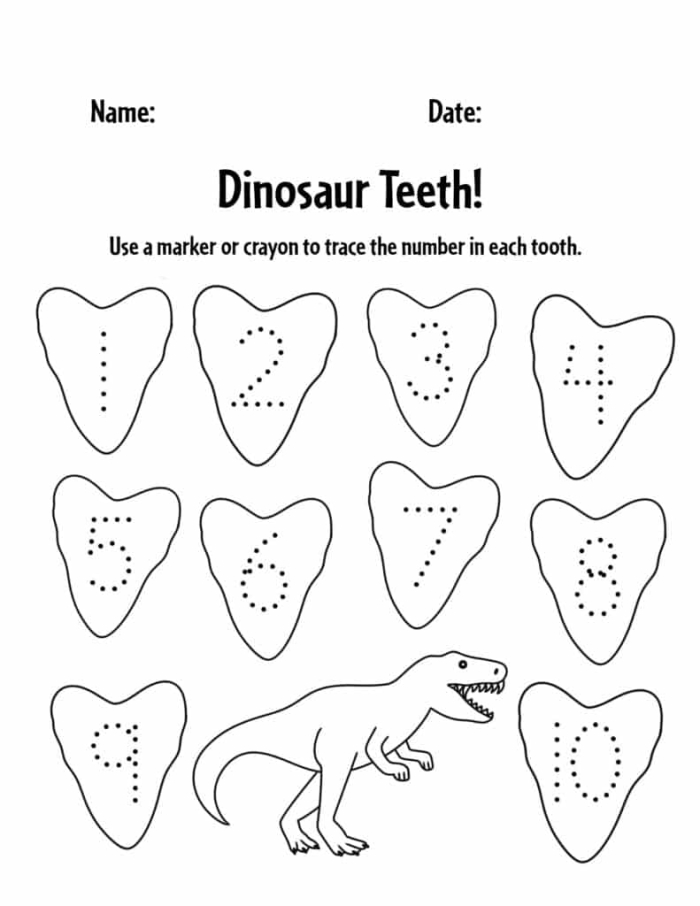 Dinosaur Color by Number Activity for Young Learners A kindergarten student colors a friendly dinosaur illustration by matching numbers to specific colors on a worksheet activity page