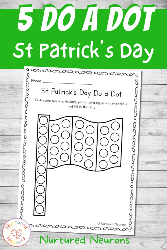 St. Patricks Day shamrock dot-to-dot worksheet number 23 Kindergarten student counting and coloring a shamrock dot-to-dot page for St. Patricks Day