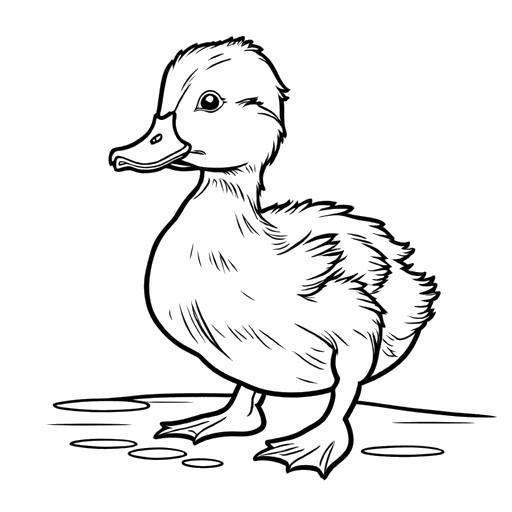 Kindergarten Spring Duckling Coloring Worksheet 4 Cute baby duckling coloring page worksheet for kindergarteners