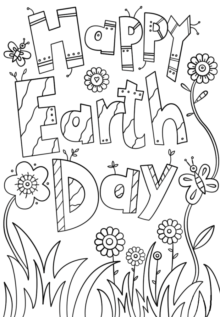 Coloring page worksheet for young learners to celebrate Earth Day and express ways to help the planet Happy Earth Day coloring page for kindergarten students featuring a drawing of Earth and a writing prompt