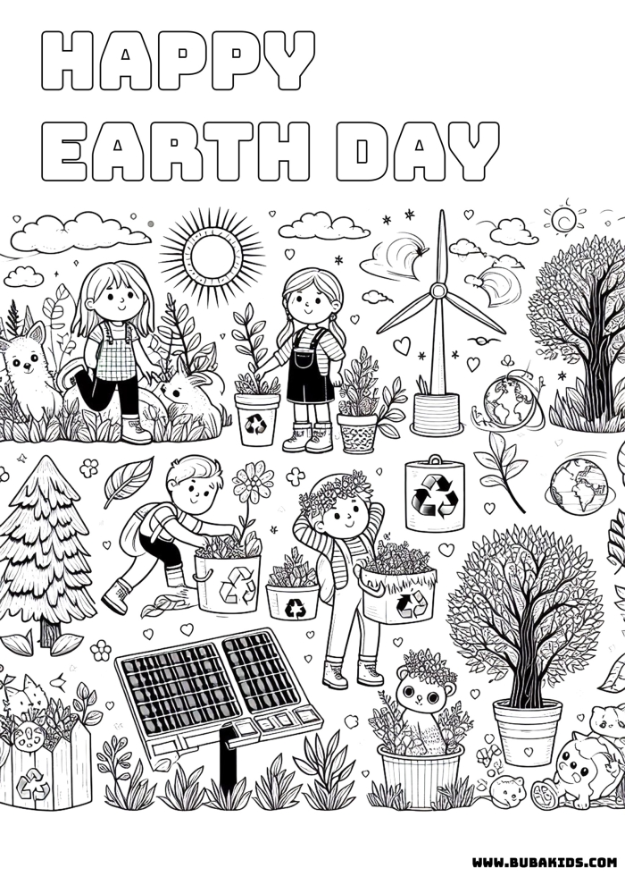 Coloring and writing worksheet for kids to celebrate Earth Day Happy Earth Day coloring page for kindergarten students featuring Earth and a writing prompt