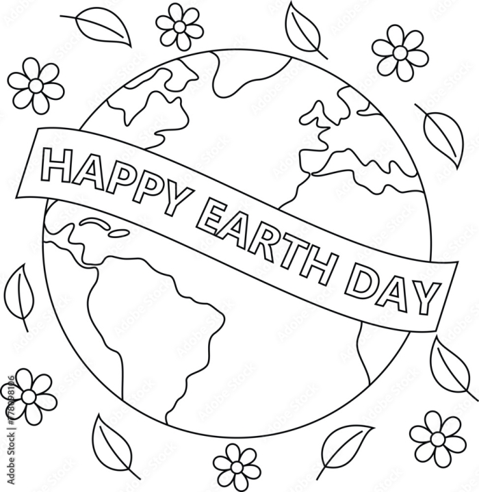 Earth Day coloring page for kindergarten students with a fun drawing and space to write eco-friendly actions Happy Earth Day coloring page worksheet featuring a child-friendly illustration of Earth and a writing prompt