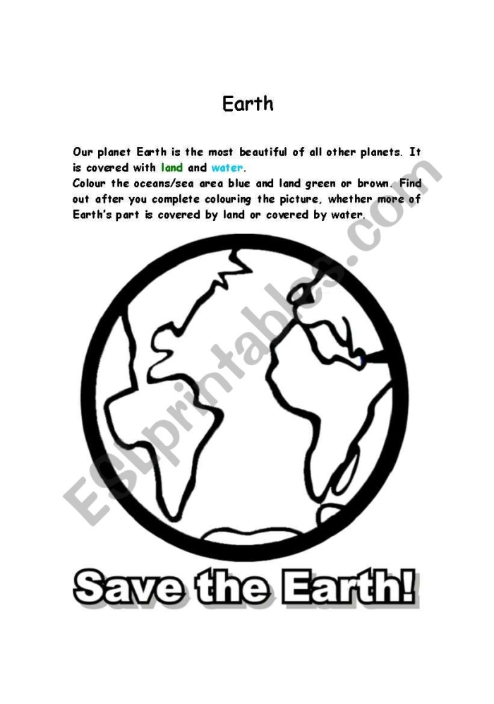 Kindergarten student completing The Earth Gives Me writing worksheet for Earth Day