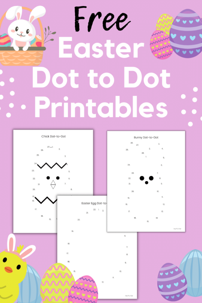 Connect the dots to reveal the fun contents of the Easter basket in this engaging activity Happy Easter Dot-to-Dot worksheet for kindergarten students featuring an Easter basket surprise