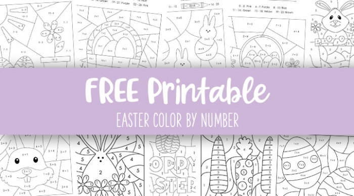 Kindergarten student coloring an Easter egg by number worksheet page 19
