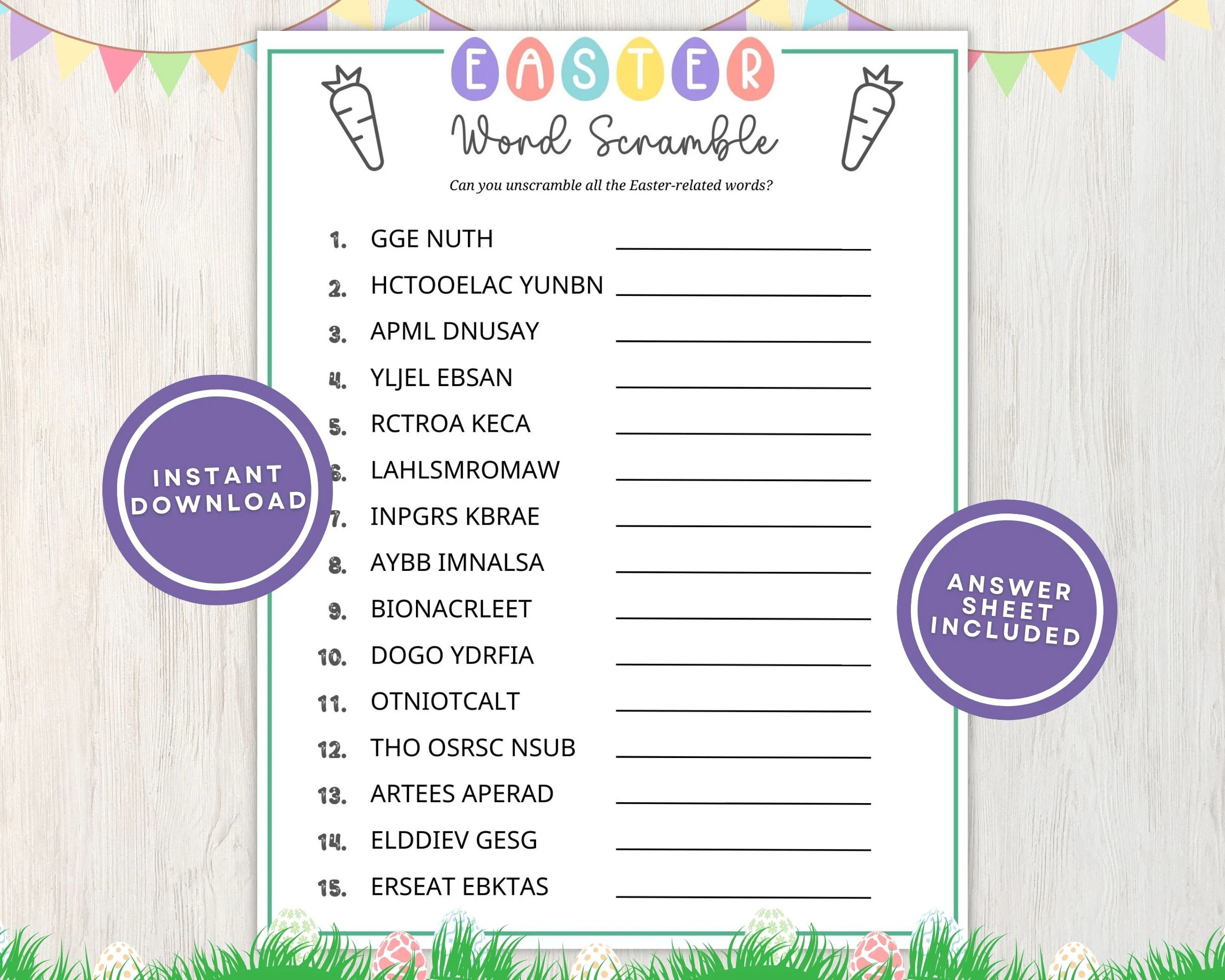 Unscramble Easter Words Worksheet for Kindergarten Reading Practice 10 Kindergarten student completing an Unscramble Easter Words worksheet with colorful illustrations