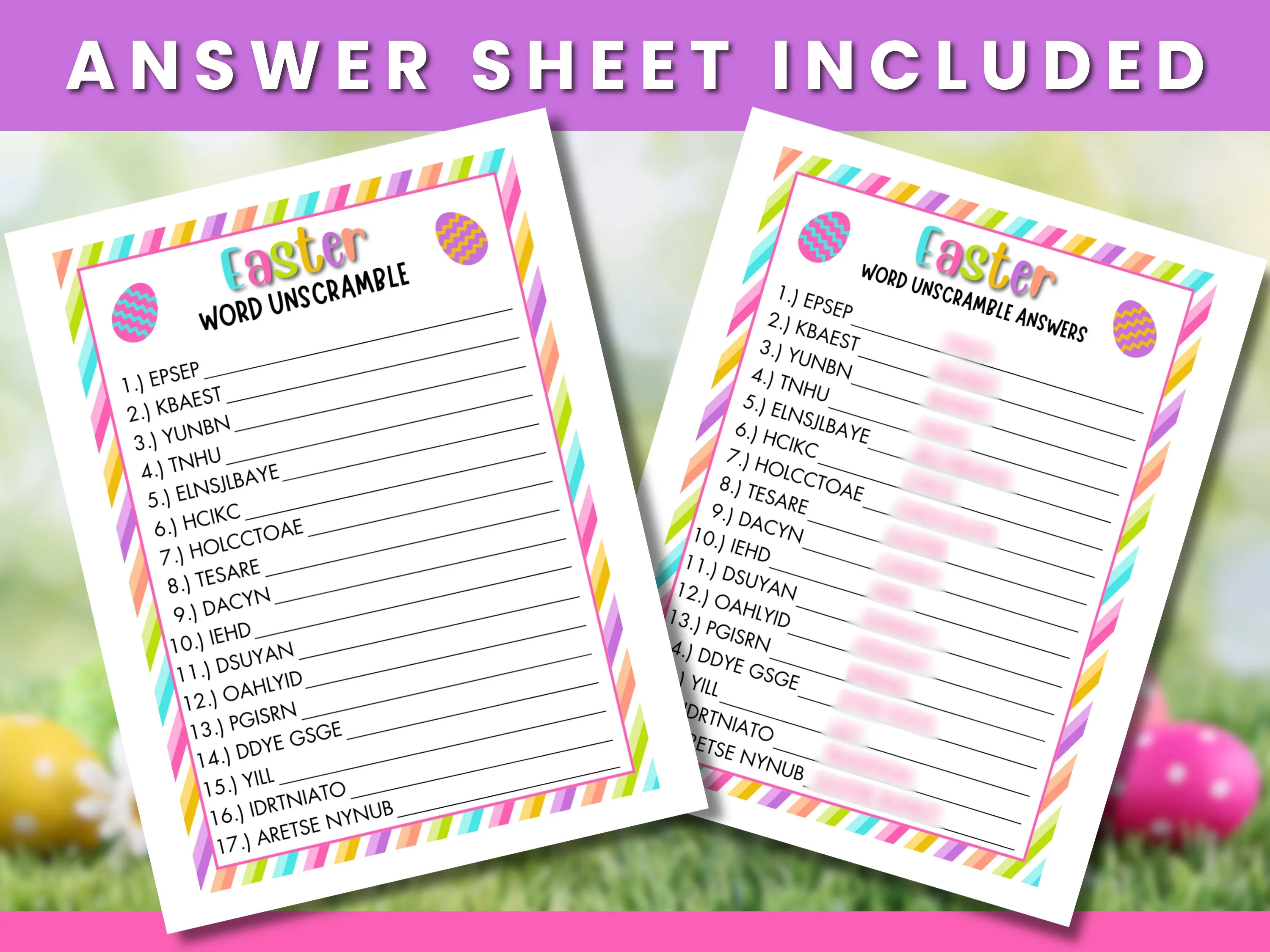 Unscramble Easter Words Worksheet for Kindergarten Reading Practice 19 Kindergarten student working on an Unscramble Easter Words worksheet with colorful holiday illustrations