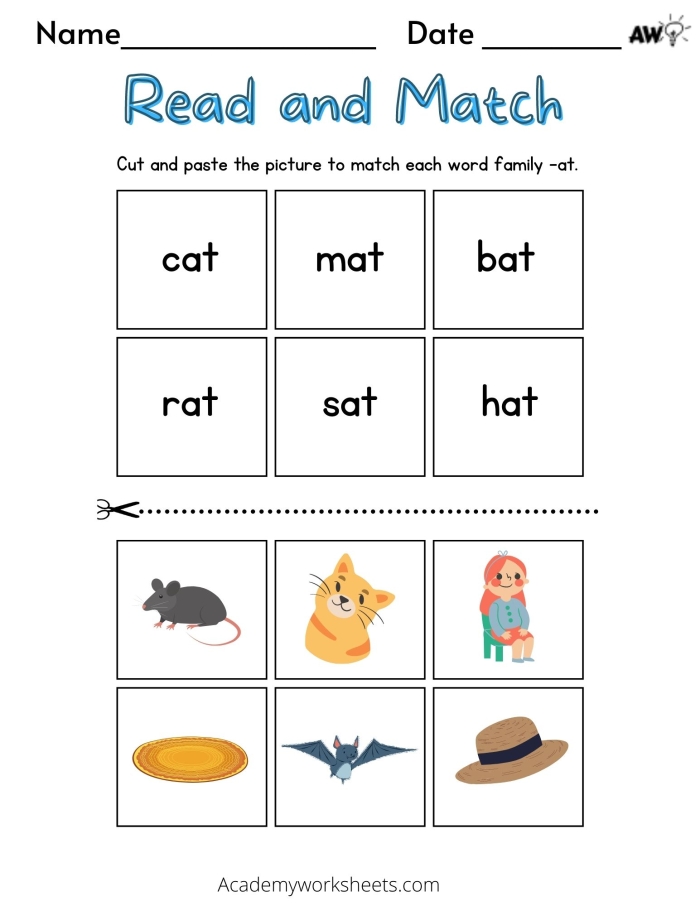 All in the Word Family Eep Words Worksheet Number 17 Kindergarten students using scissors and glue to complete an Eep word family cut-and-paste worksheet