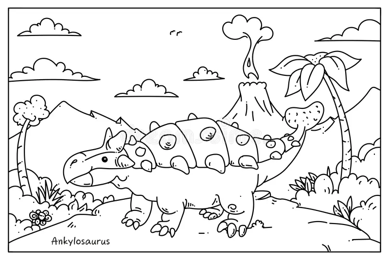 A kindergarten worksheet featuring a playful Elasmosaurus swimming underwater for children to color