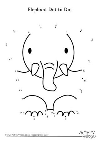 Elephant dot to dot worksheet for kindergarten students to connect the dots and color the elephant