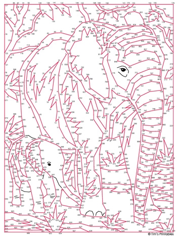 Elephant dot to dot worksheet for kindergarten students to connect dots and color the elephant