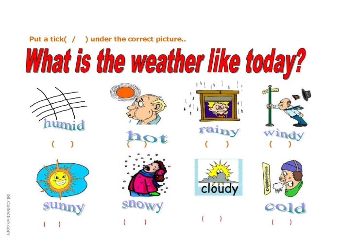 Kindergarten student identifying different weather icons and corresponding emotional expressions on the Emotions Are Like the Weather worksheet 17