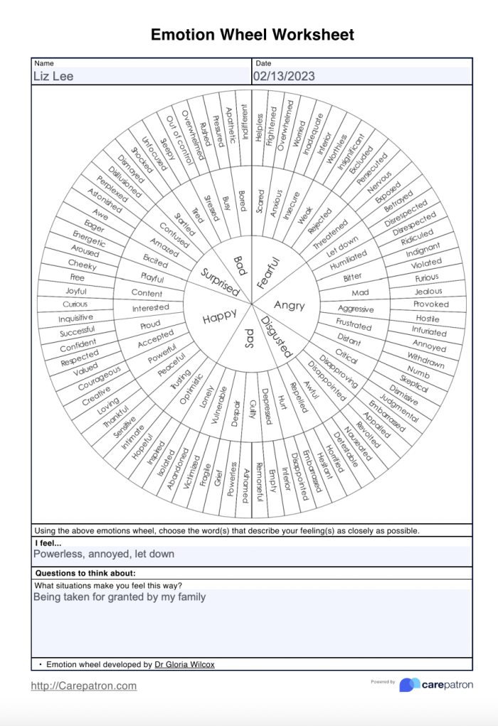 Worksheet featuring a colorful range of emotions for kindergarten students
