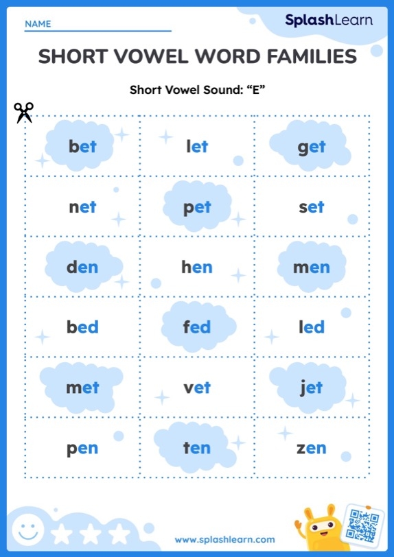 Worksheet for kindergarteners focusing on "en" family words for reading and writing practice