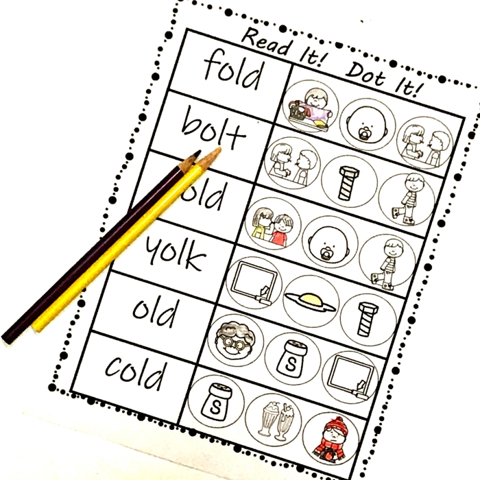 Kindergarten worksheet featuring various illustrations to help students practice identifying ending consonant blends