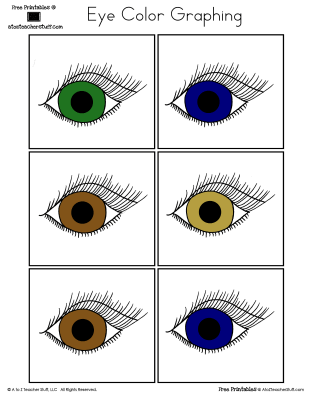 Eye Color Chart worksheet for kindergarten students exploring unique eye colors