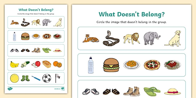 Kindergarten farm worksheet featuring silly items that do not belong in a rural setting