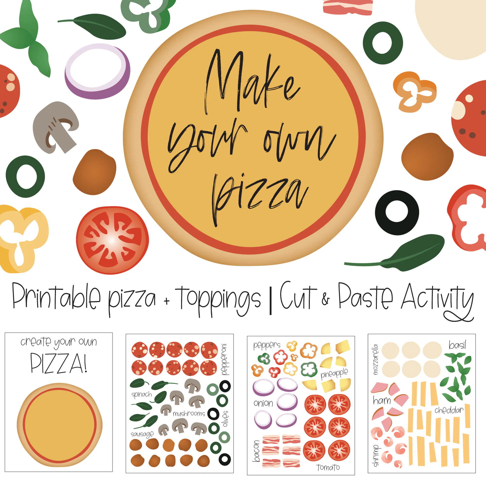 My Favorite Pizza worksheet for subtraction practice in kindergarten Colorful worksheet for kindergarteners to express their favorite pizza choices through writing
