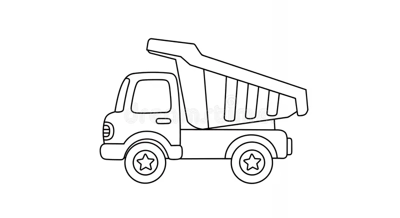 colorful truck drawing worksheet for kindergarten students to complete