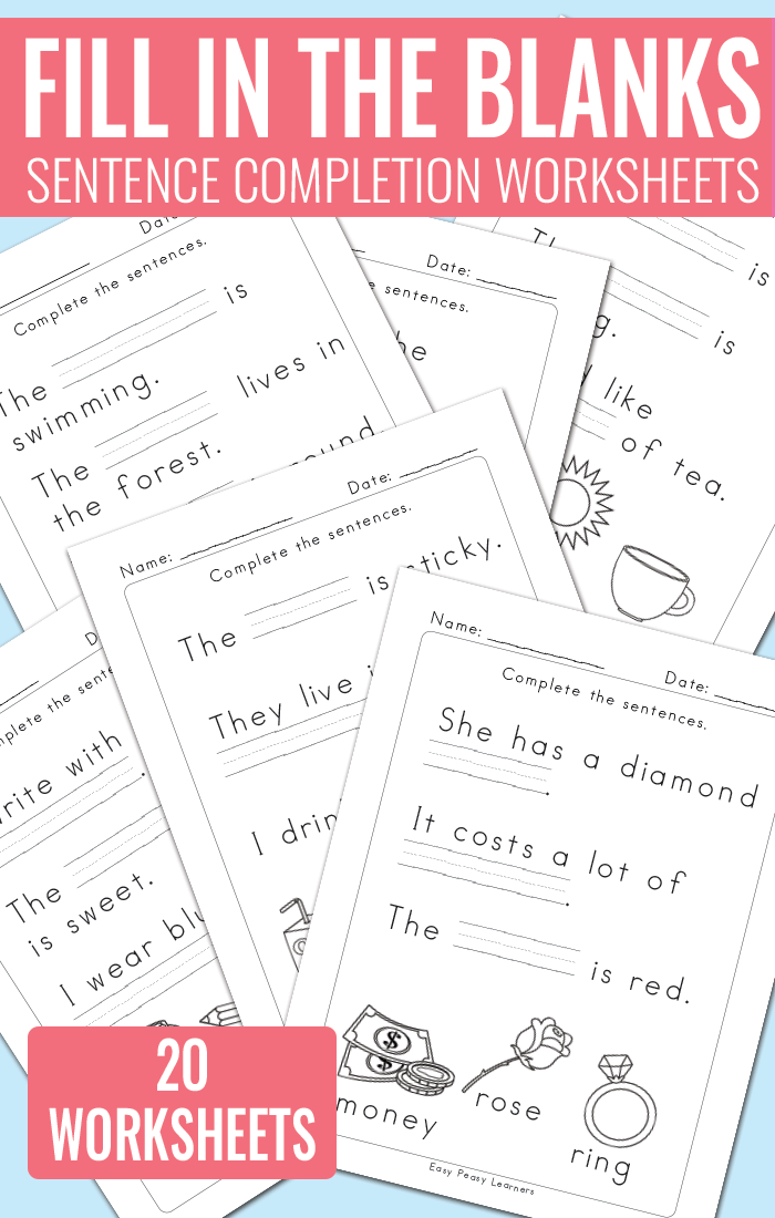 Finish That Sentence Worksheet 3 Reading Activity for Kindergarten Kindergarten worksheet featuring prompts to finish sentences about a dog for young readers