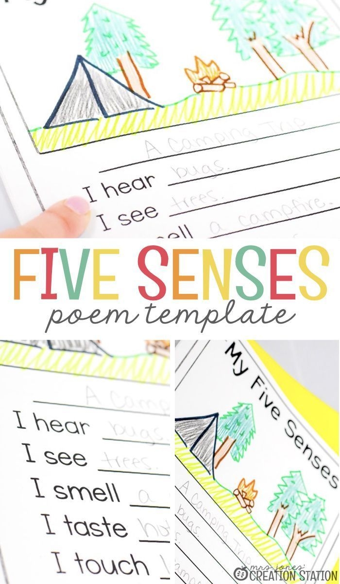 Engaging Five Senses Poem worksheet for young learners in geometry Worksheet featuring a Five Senses Poem activity for kindergarten students