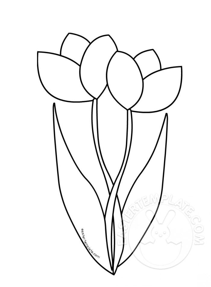 Color the Easter Tulips worksheet for kindergarten math practice A kindergarten worksheet featuring Easter tulips for students to color while learning fractions