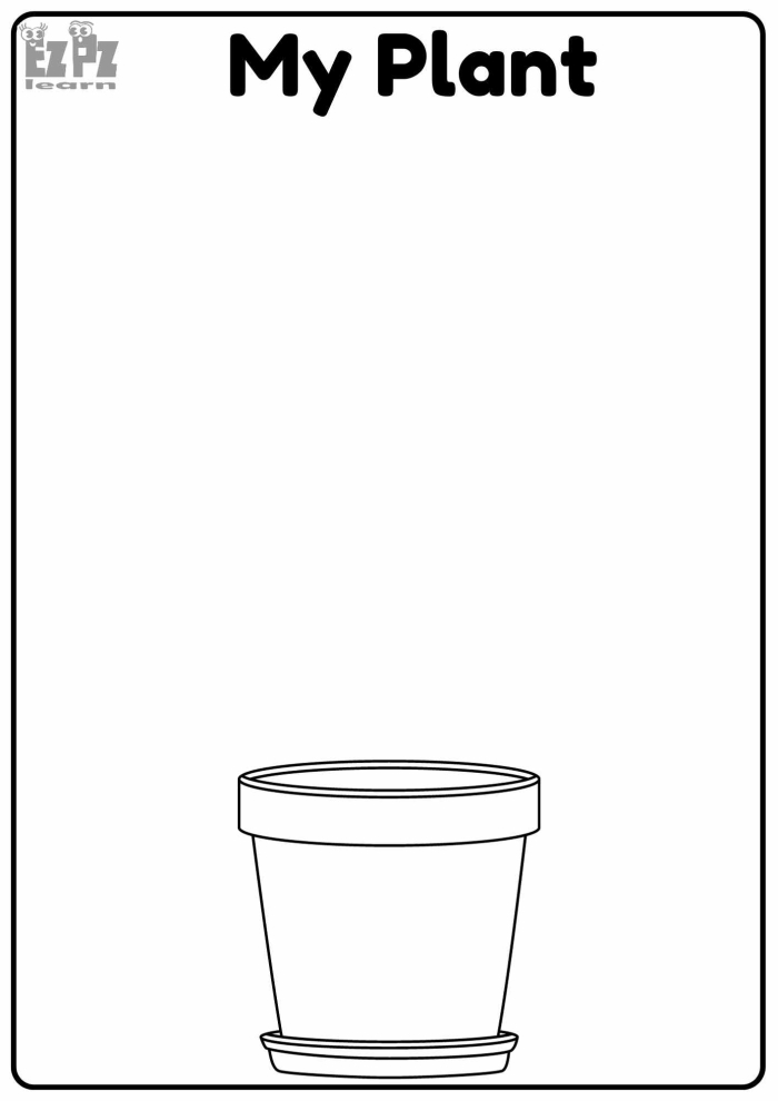 Color by Number worksheet featuring garden plants for kindergarten students