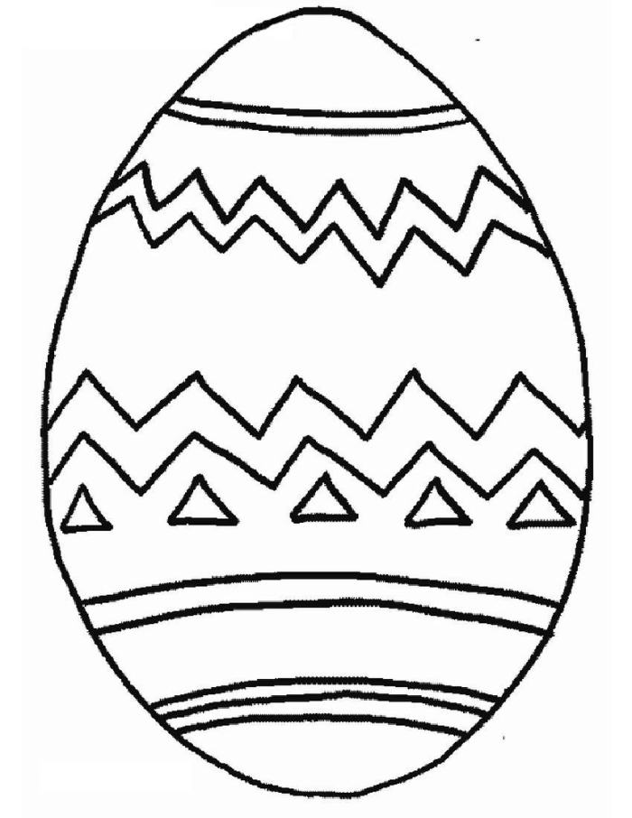 Easter Egg Geometry Coloring Activity for Young Learners Number 9 Kindergarten student coloring a decorated Easter egg shape with geometric patterns for spring holiday practice
