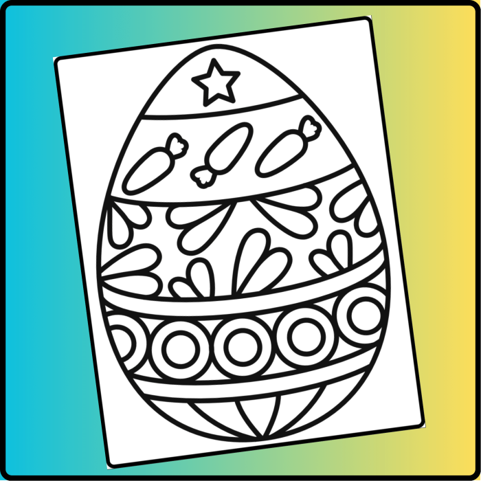 Geometric Easter Egg Coloring Page for Kindergarten Worksheet 4 Kindergarten student coloring a patterned Easter egg worksheet with geometric shapes