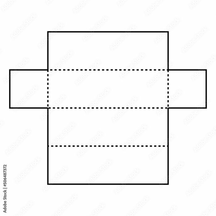 Printable rectangular prism cut-out template for kindergarten geometry learning activities