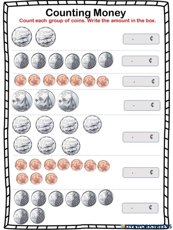 Count the Gold Coins worksheet for Kindergarten math skills Little leprechauns counting gold coins in a St. Patrick's Day worksheet