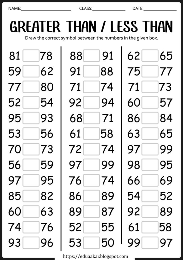 Greater Than and Less Than Counting Worksheet for Kindergarten Number 18 Kindergarten math worksheet for comparing groups of four to seven objects to practice greater than and less than concepts