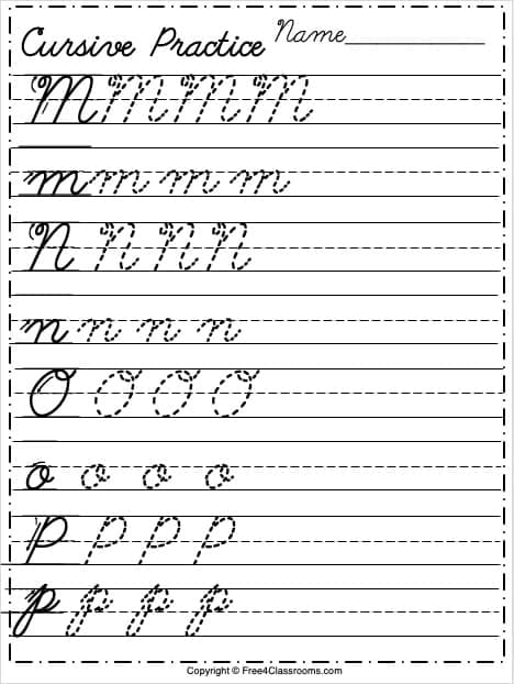 Handwriting paper worksheet for kindergarten students to practice letters and numbers