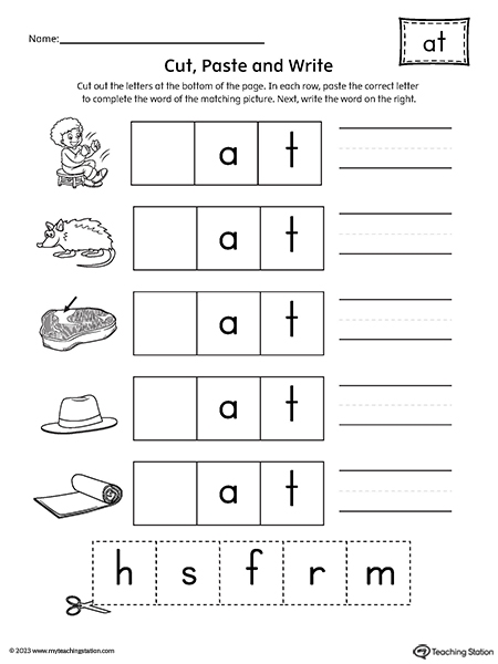 Kindergarteners practicing handwriting on a fun food-themed Copy It! worksheet