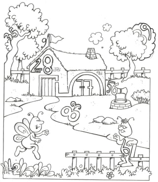 Hidden Numbers Coloring Activity for Kids - Worksheet Image 5 Coloring by numbers worksheet for kindergarten featuring hidden numbers in a fun puzzle