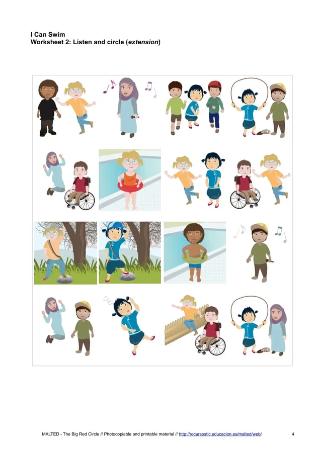 Colorful "I can!" worksheet for kindergarten kids to practice reading and writing skills