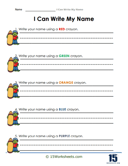 Kindergarten worksheet featuring I can writing practice for sight word development