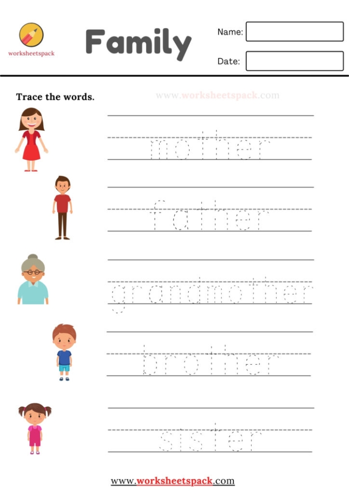 Trace the Word Family in Words Worksheet for Kindergarten Number 20 Kindergarten worksheet featuring a trace the word family in lesson with rhyming vocabulary practice