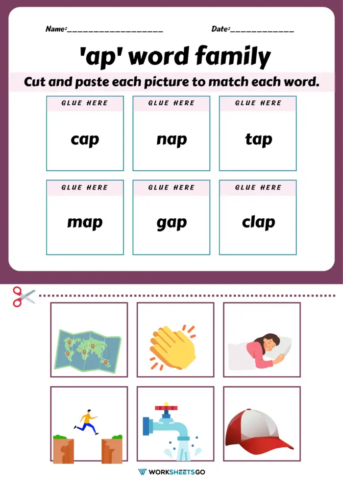 Trace the Word Family in Words Kindergarten Worksheet 6 Kindergarten worksheet featuring a series of in word family tracing exercises