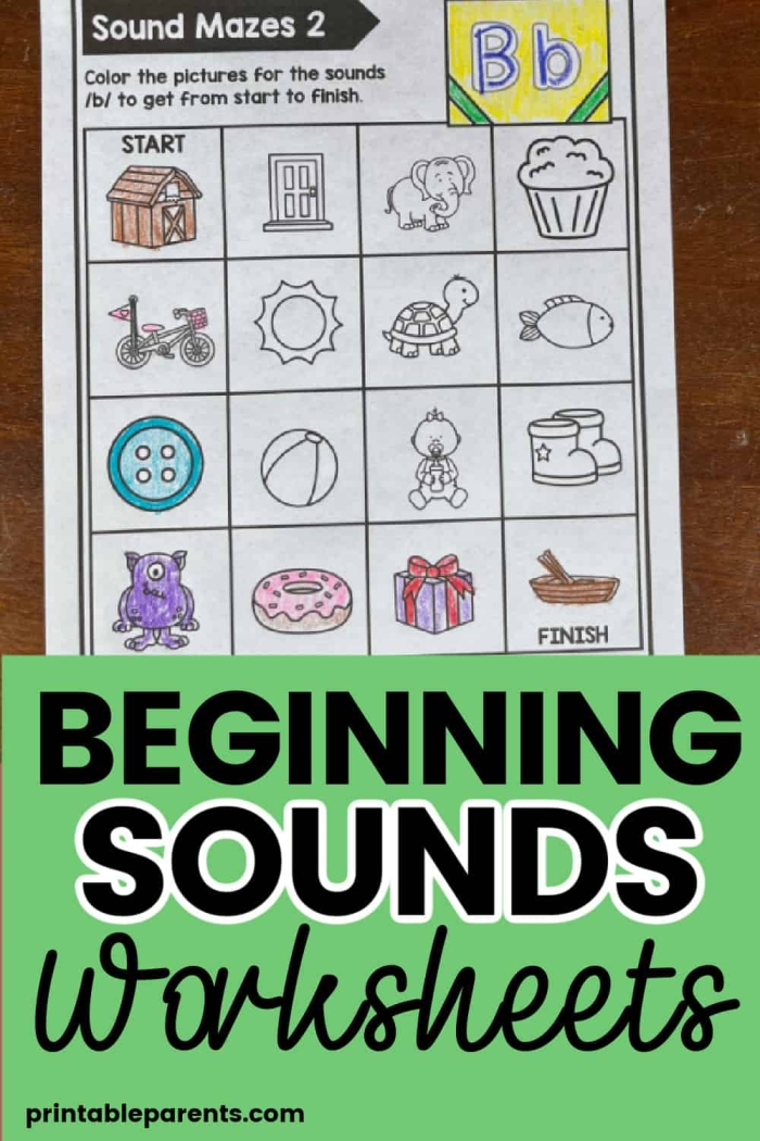 Phonemic Awareness Initial Sounds Worksheet 23 Kindergarten worksheet for students to identify and isolate the initial sound of various words