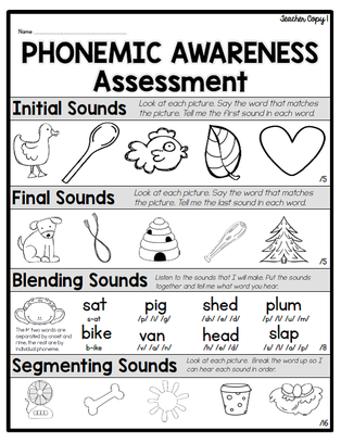 Phonemic Awareness Initial Sounds Worksheet Number Seven for Kindergarten Kindergarten phonemic awareness worksheet focusing on identifying initial sounds for word family practice