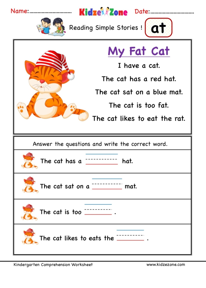 Word Family Story Worksheet for IP Words Grade Kindergarten 3 Kindergarten student reading a word family story worksheet featuring words ending in ip