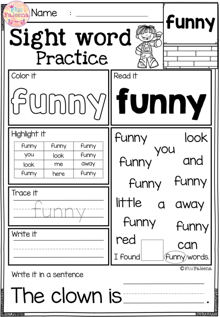 Kindergarten phonics worksheet focused on writing the sight word it for life science learning