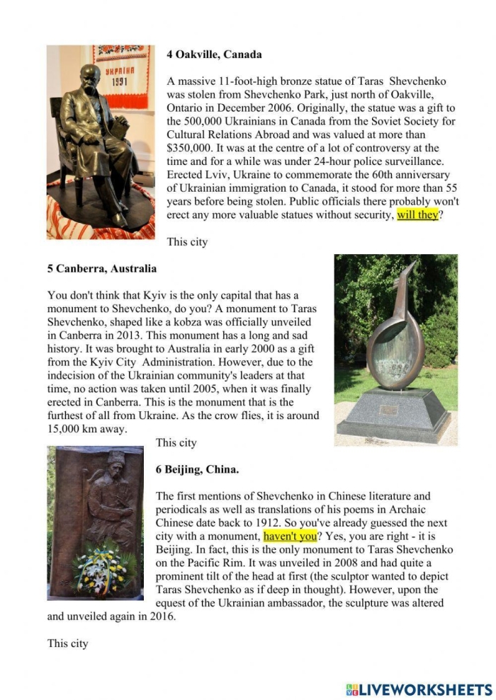 Different types of landmarks found in neighborhoods including buildings, parks, and community structures for kindergarten students to identify