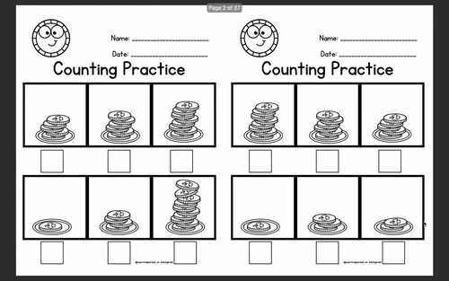 St. Paddys Counting Worksheet 12 Integers and Rational Numbers Practice Kindergarten worksheet for counting leprechauns for St. Patricks Day math practice