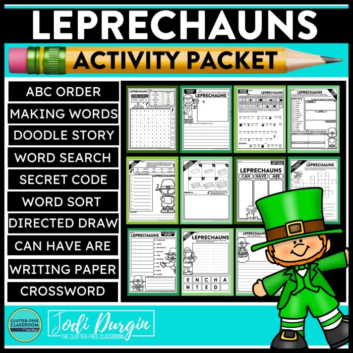 Fun St. Patty's Day leprechaun paper doll activity for young learners Leprechaun paper doll worksheet for kindergarten celebrating St. Patrick's Day