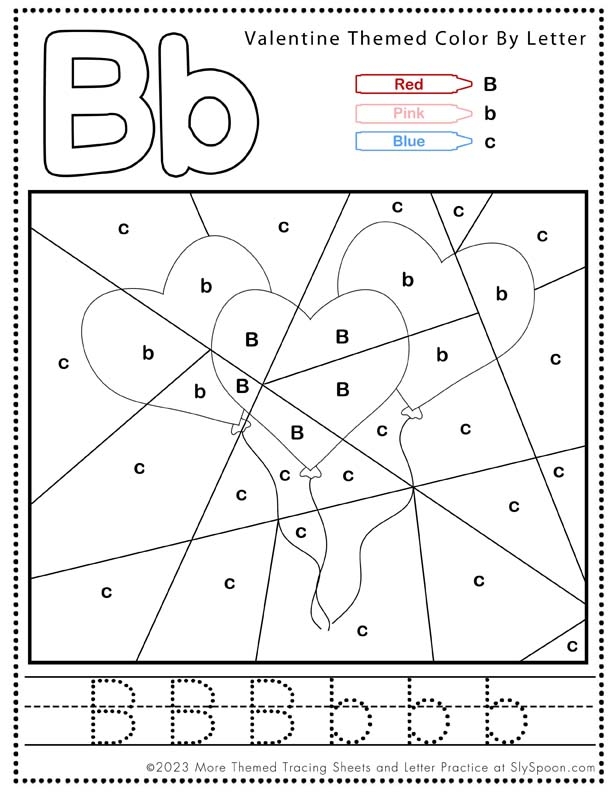 Worksheet for practicing upper and lowercase letter B for kindergarten students