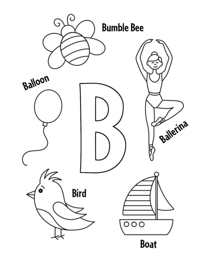 Lowercase and uppercase letter B worksheet for kindergarten students