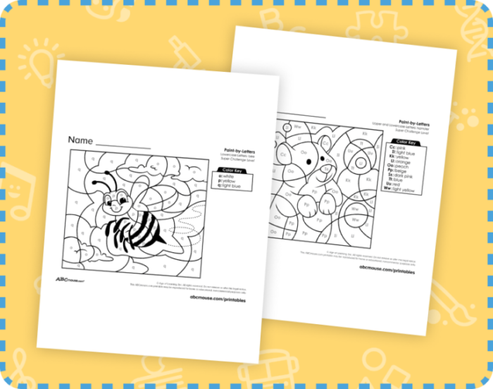 Color the Letters Division Activity for Kindergarten Image 4 Kindergarten student coloring uppercase and lowercase letter D and d shapes on a division worksheet