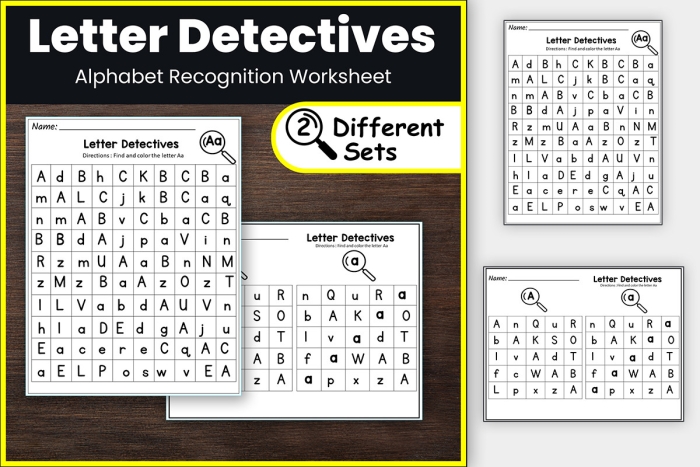 Kindergarten worksheet featuring a detective theme to help children identify and color the letter D